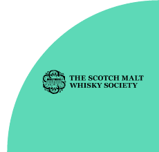 Scotch Malt Whiskey Society logo with green curved background
